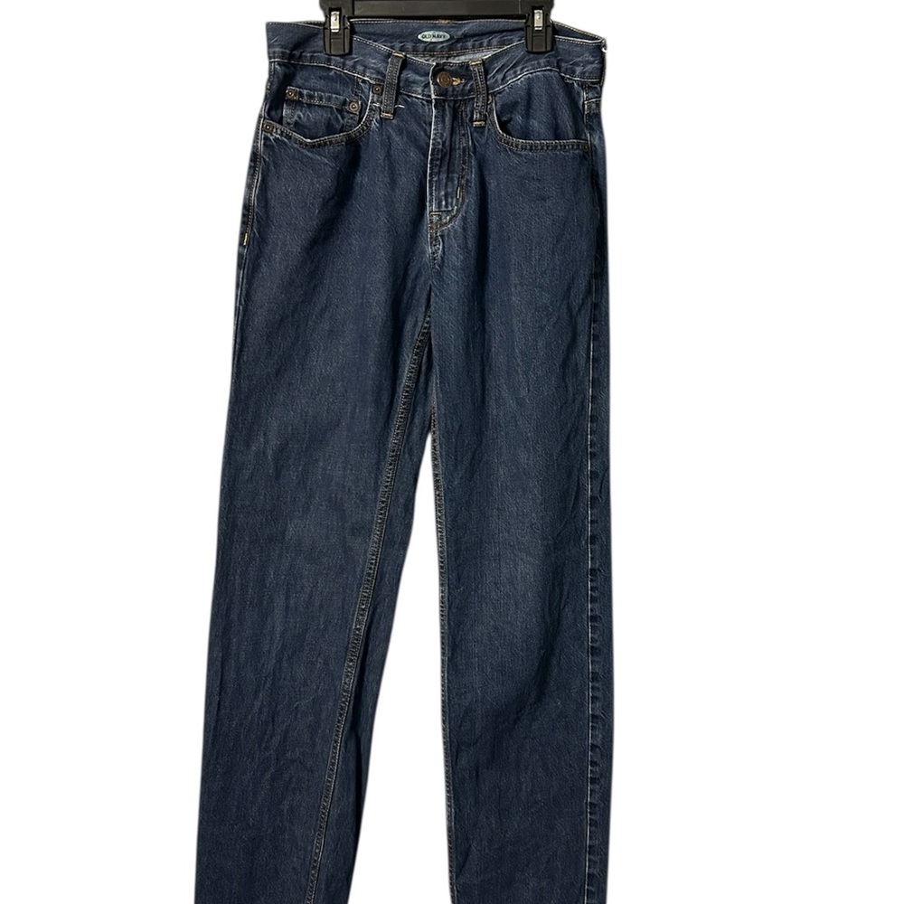 Old Navy Men's Straight Jeans in Dark Blue Loose 29 X 34